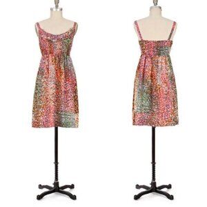 ANTHRO MAUVE Confetti Whirl Silk Dress XS